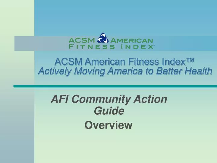 acsm american fitness index actively moving america to better health