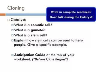 Cloning