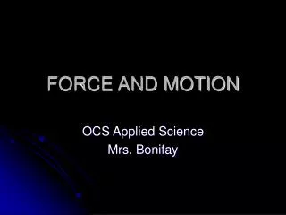 force and motion