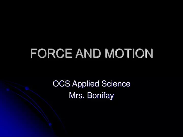 force and motion