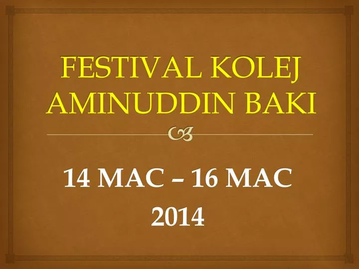 festival kolej aminuddin baki