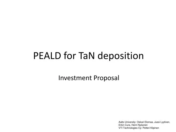 peald for tan deposition