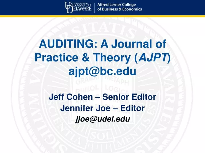 auditing a journal of practice theory ajpt ajpt@bc edu