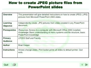 How to create JPEG picture files from PowerPoint slides