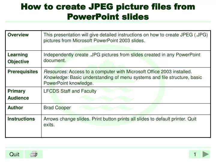 how to create jpeg picture files from powerpoint slides