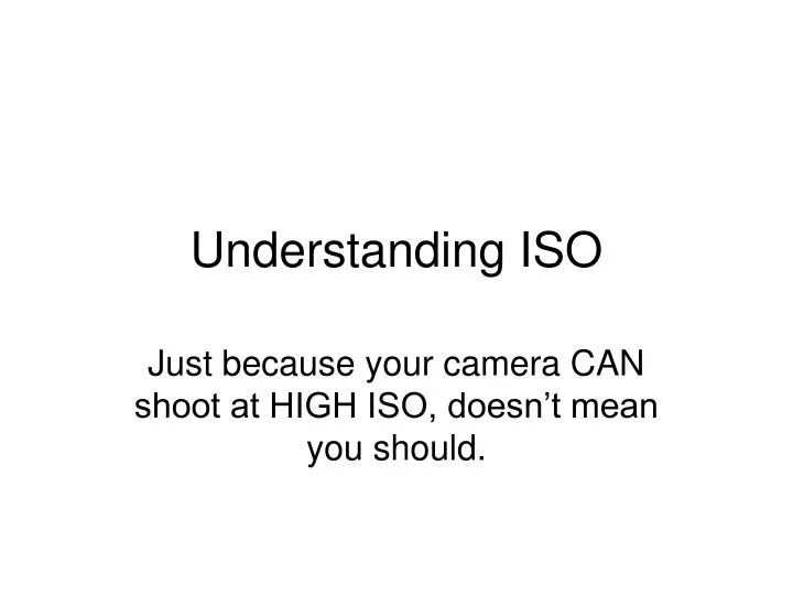 understanding iso