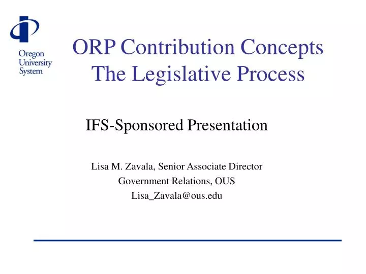 orp contribution concepts the legislative process