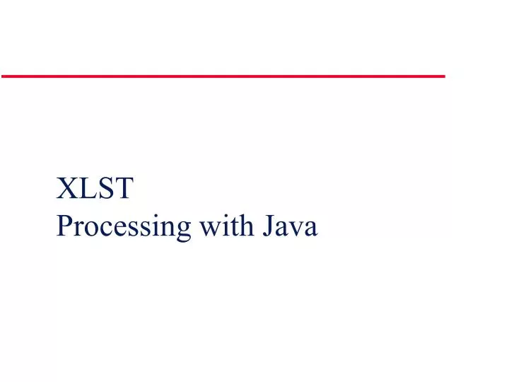 xlst processing with java