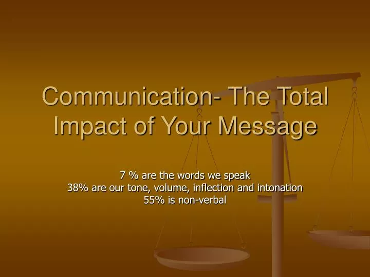 communication the total impact of your message