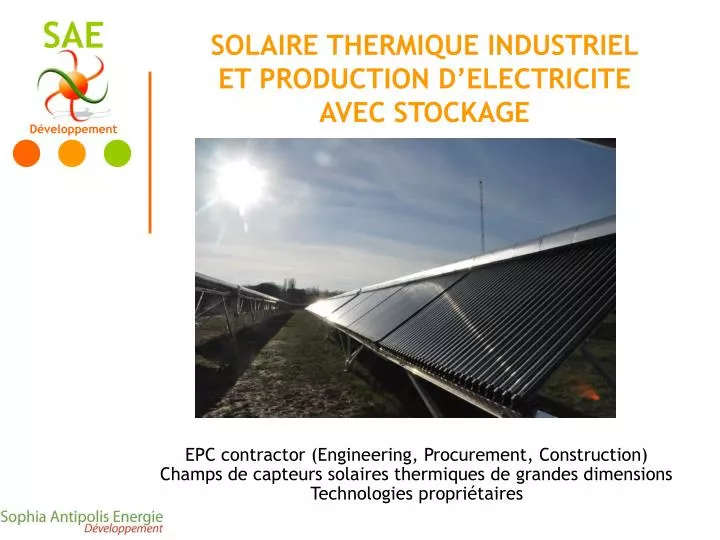 solaire thermique industriel et production d electricite avec stockage