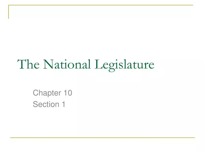 the national legislature