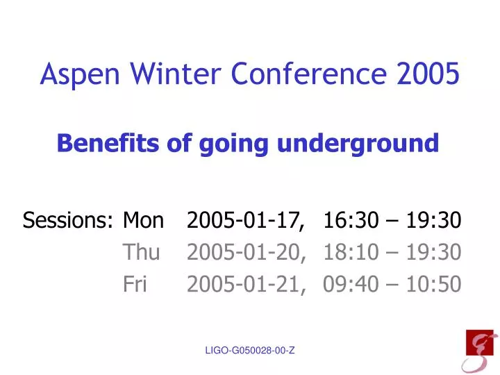 aspen winter conference 2005