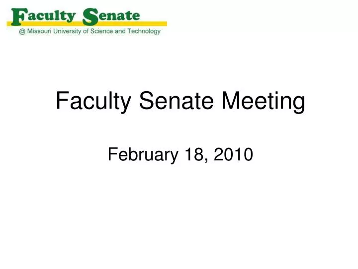 faculty senate meeting february 18 2010