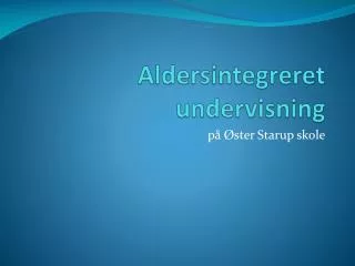 aldersintegreret undervisning