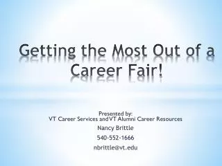 Getting the Most Out of a Career Fair!