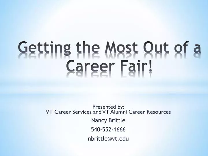 getting the most out of a career fair