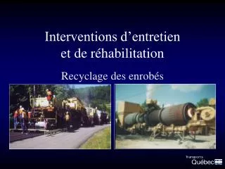 interventions d entretien et de r habilitation