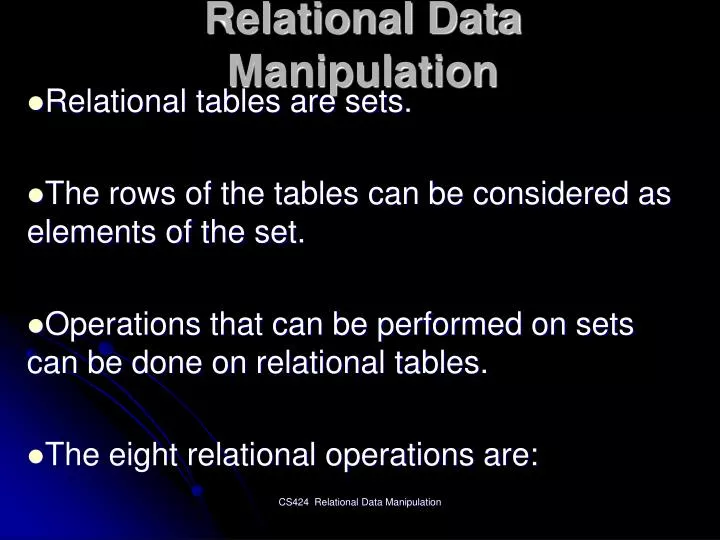 relational data manipulation