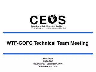 WTF-GOFC Technical Team Meeting