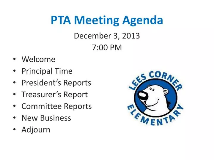 pta meeting agenda
