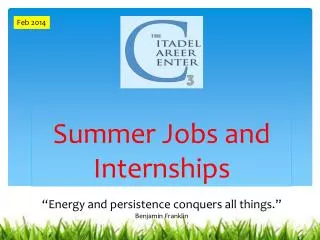 Summer Jobs and Internships