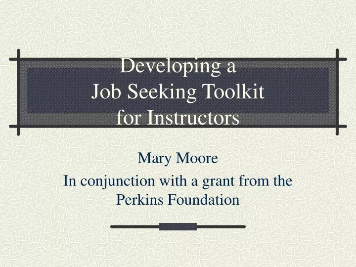 developing a job seeking toolkit for instructors