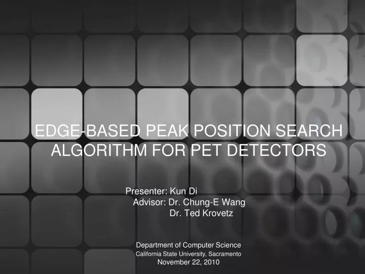 edge based peak position search algorithm for pet detectors