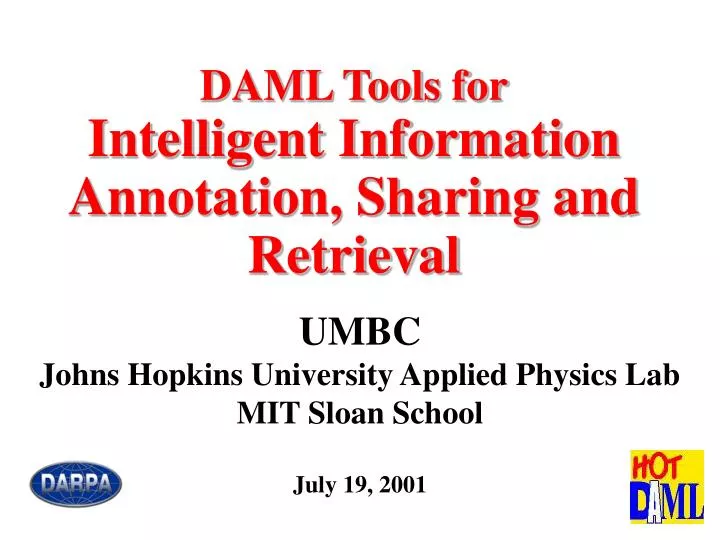 daml tools for intelligent information annotation sharing and retrieval
