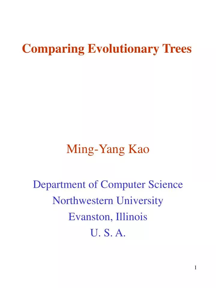 comparing evolutionary trees