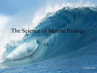 The Science of Marine Biology