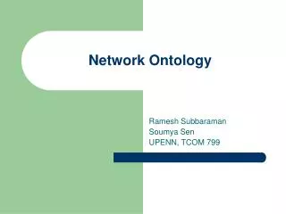 Network Ontology