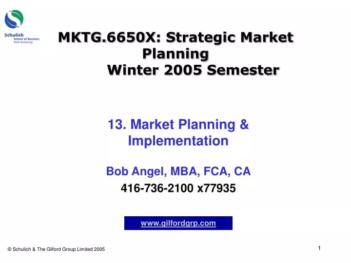 mktg 6650x strategic market planning winter 2005 semester