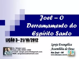 joel o derramamento do esp rito santo