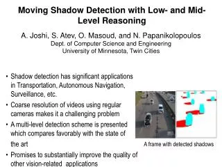 Moving Shadow Detection with Low- and Mid-Level Reasoning