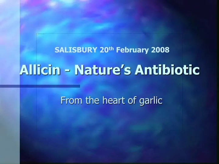 allicin nature s antibiotic
