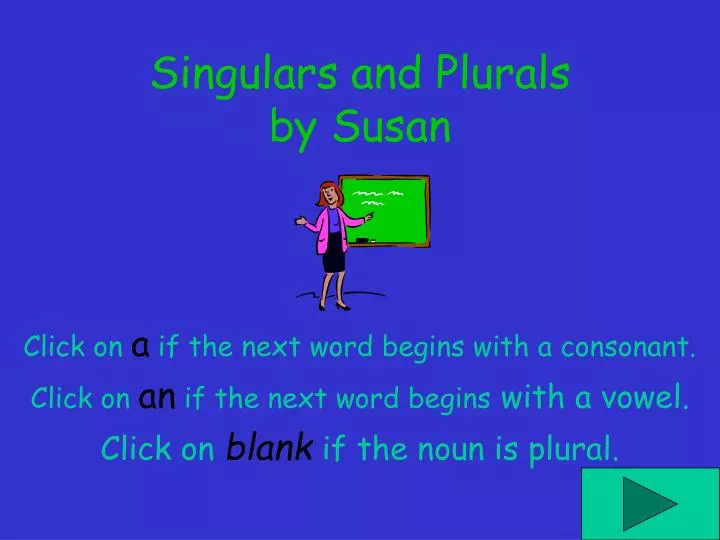 singulars and plurals by susan