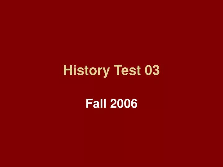 history test 03
