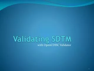 Validating SDTM