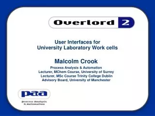 User Interfaces for University Laboratory Work cells