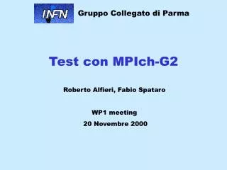 Test con MPIch-G2