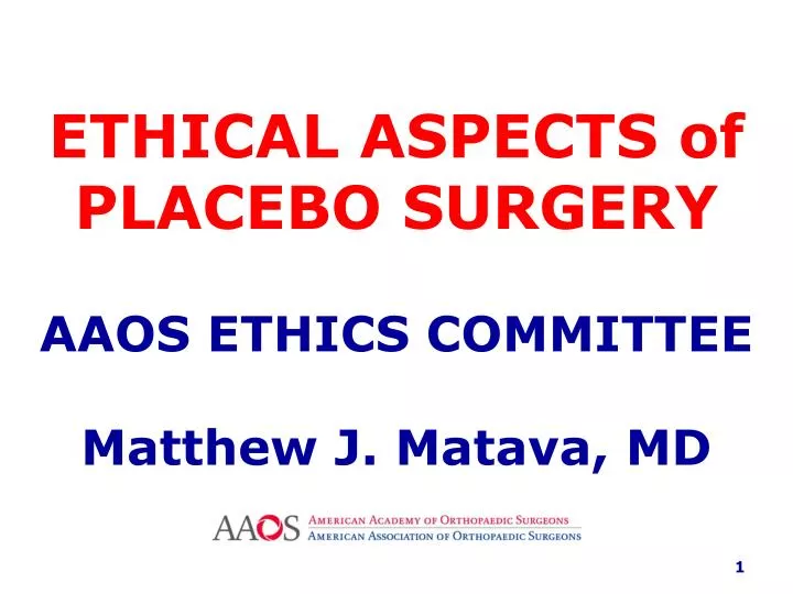 ethical aspects of placebo surgery