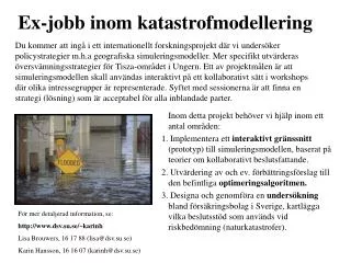 ex jobb inom katastrofmodellering