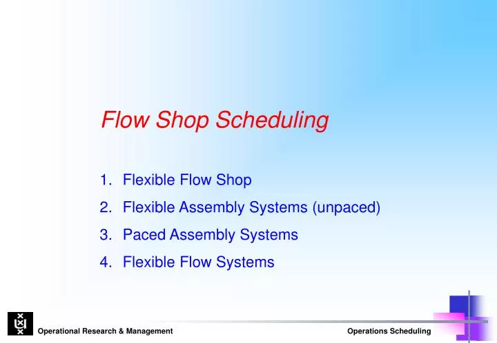 flow shop scheduling