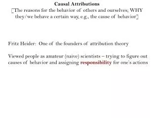 Causal Attributions