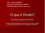 O que é Direito? - slide 1