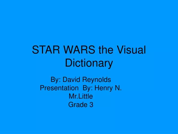 star wars the visual dictionary