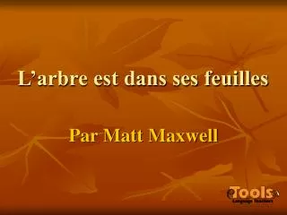 l arbre est dans ses feuilles