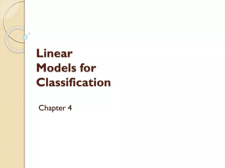 linear models for classification