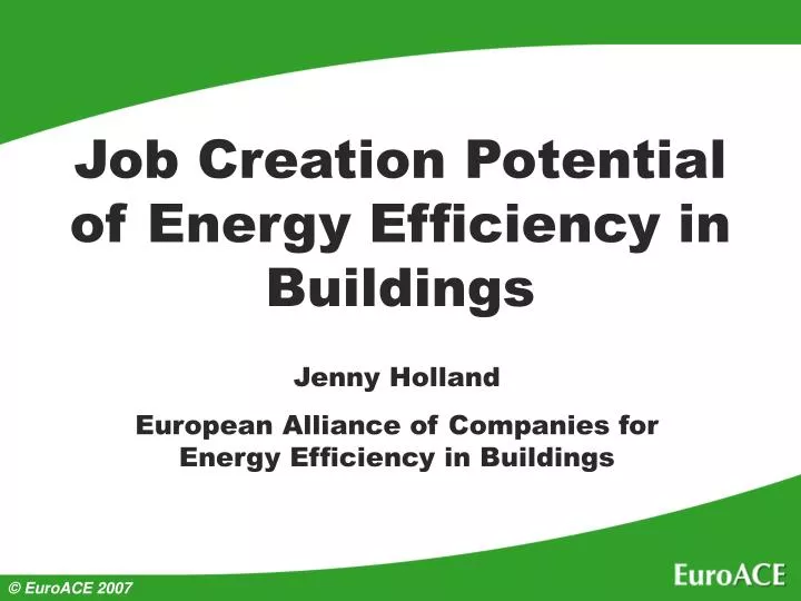 job creation potential of energy efficiency in buildings