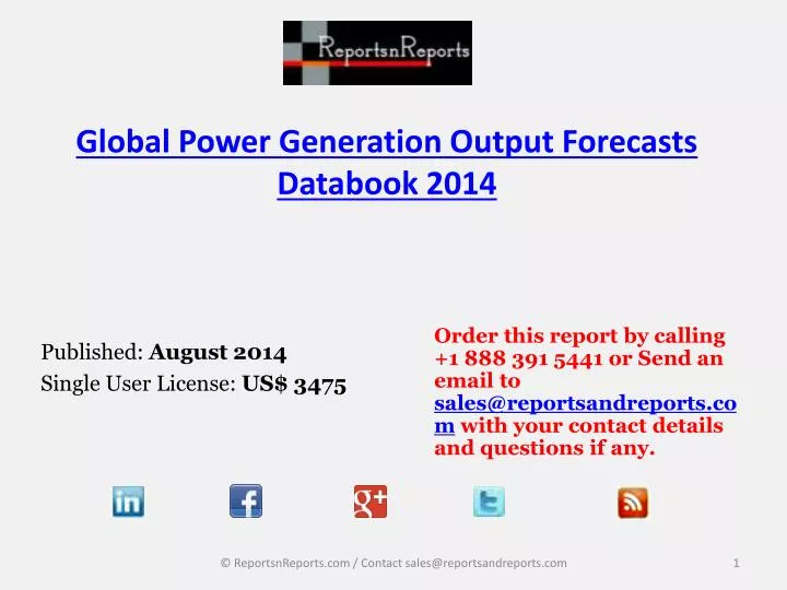 global power generation output forecasts databook 2014